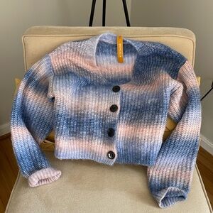 NWT Cropped Cardigan Blue and Pink Size S